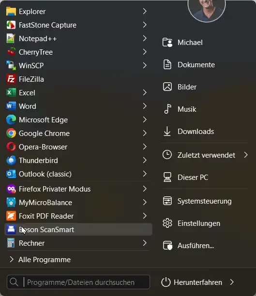 Startallback Startmenü