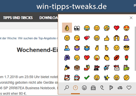 Windows 10 Emoji-Panel