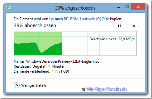 Windows-8 ISO-Datei Brennvorgang